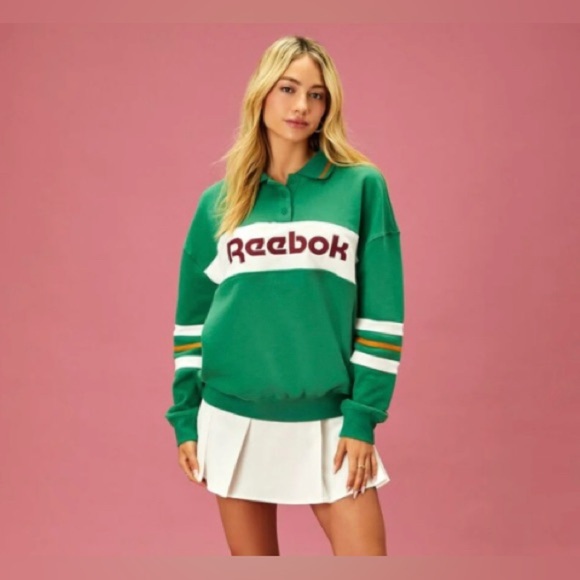 Reebok Top Women’s 3X Jersey x Forever 21 Rugby Pullover French Terry Collared - Picture 1 of 9